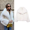 TRAF White Faux Fur Coat 2024 Woman New in coats Autumn Winter Fur Plush Fluffy Jacket Warm Red Gray Black Outerwears 1