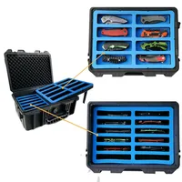 Portable Knife Display Case for Pocket Knives Folding Butterfly Knives Storage Organizer Tool Box for Survival Tactical Outdoor 2