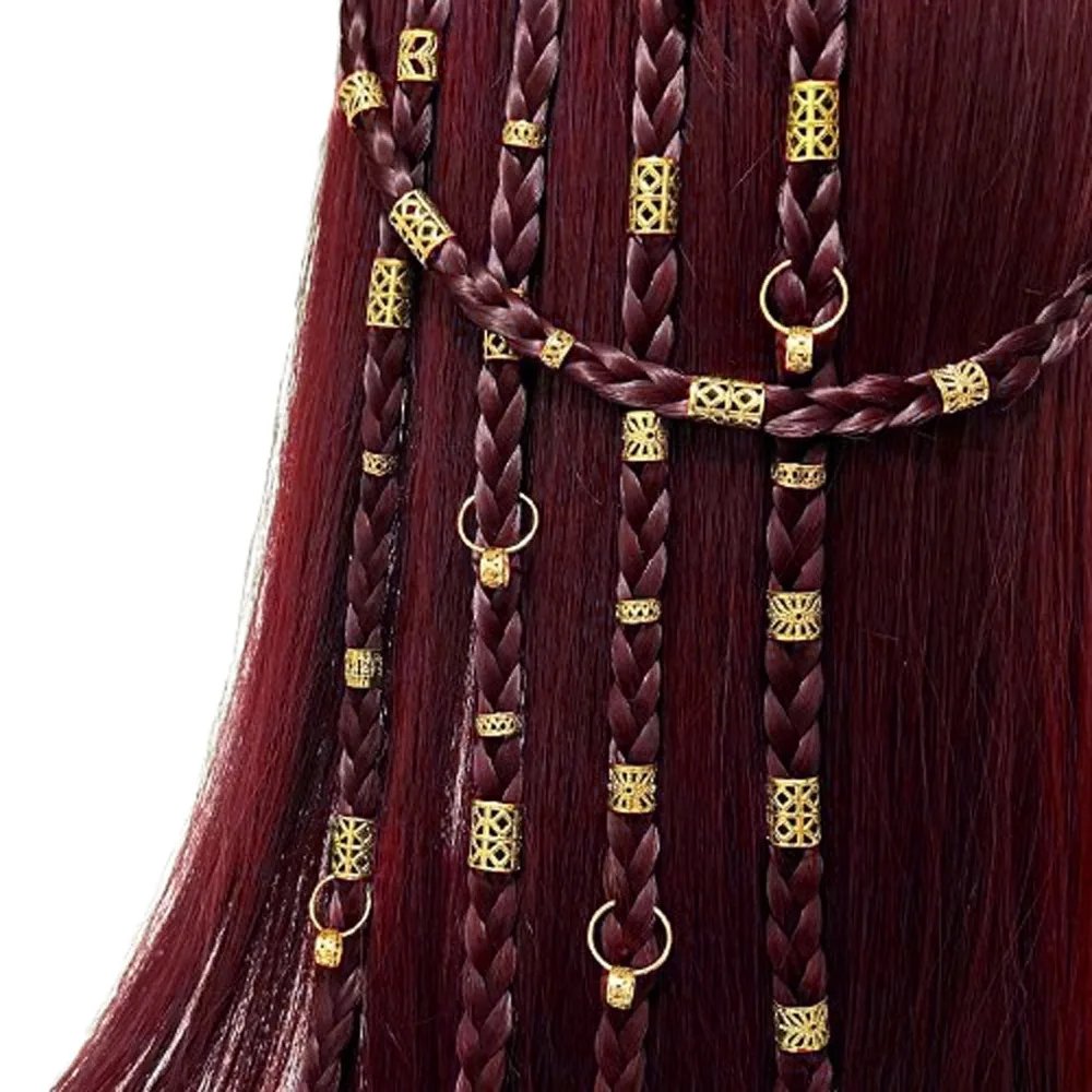 80pcs Dread Locks Hollow Out Hair Ring Hair Braiding Metal Cuff Clips Dreadlocks Beads Dirty Braids Adjustable Hair Braid Tubes