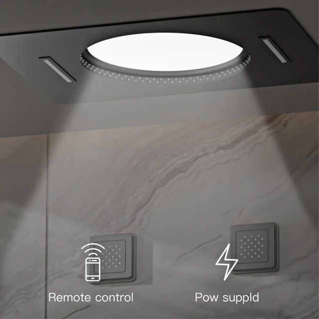 AITANA หรูหราปืนทองเหลืองสีเทาเพดานระบบฝักบัวอาบน้ําอุณหภูมิคงที่ฝัง LED จอแสดงผลดิจิตอลห้องน้ําก๊อกน้ําร้อนและเย็น 5