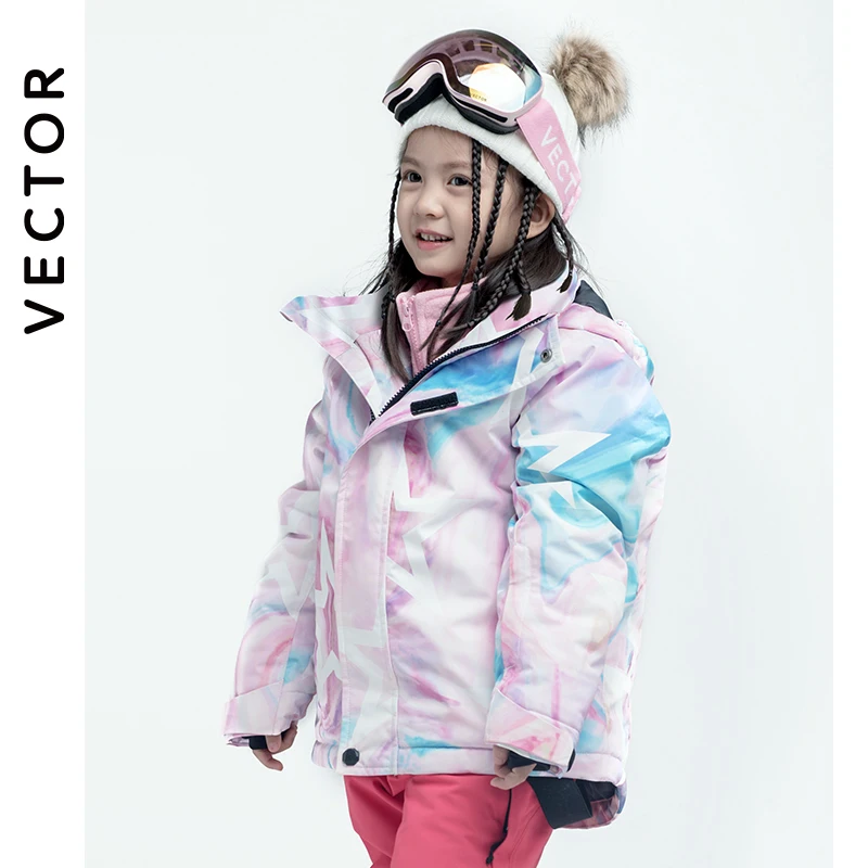 VECTOR Ski Professional Children's Ski Jacket Pants Warm Waterproof Boys Girls Outdoor Skiing Snowboarding Winter Kids Set ski jacket,kids snow suit