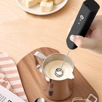1 pièce Mousseur à lait électrique, mélangeur à café, batteur à œufs portable, rechargeable par USB 500mAh 3