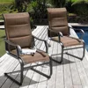 Patio Dining Chairs Set of 4, All Weather Outdoor Padded Textilene Patio Chairs, 2
