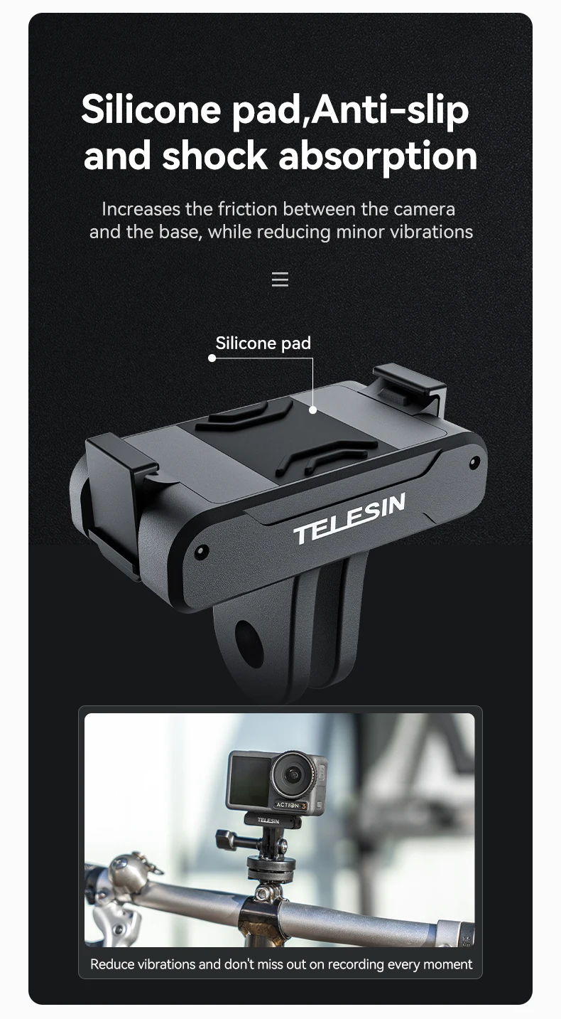 TELESIN Magnetic Two Claw Adapter 1/4 Thread Universal Port For Action 3 Camera