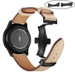 Premium Leather Watch Band with Butterfly Buckle - Adjustable Strap in 45mm for Pixel 4 3 45MM (KBB)