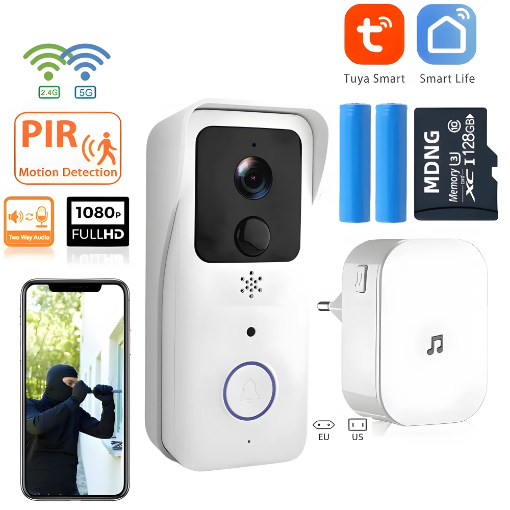 1080P Tuya Smart Video Doorbell WIFI Wireless Door Bell Waterproof Night  Vision Smart Home Video Intercom Camera 2.4GHz 5GHz - AliExpress