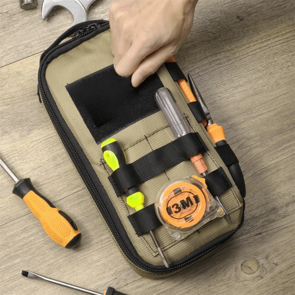 Borsa Porta Attrezzi Resistente con Cerniera e Manico, Piccola Dimensione, Design Portatile, Sistema Organizzatore Portatile per Riparazione Bici da Strada