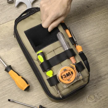 Borsa Porta Attrezzi Resistente con Cerniera e Manico, Piccola Dimensione, Design Portatile, Sistema Organizzatore Portatile per Riparazione Bici da Strada