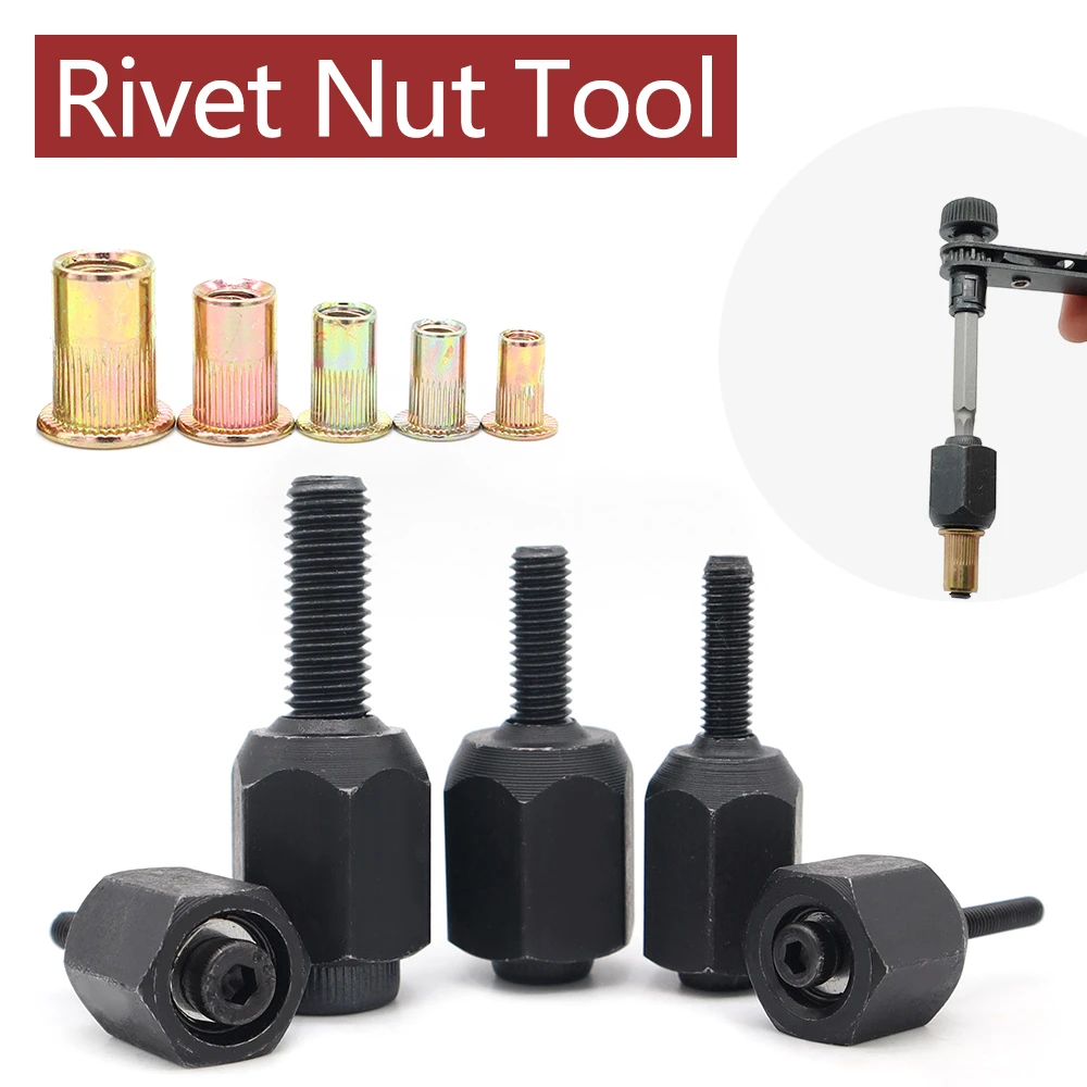 Rivet Nut Tool Drill Adapter Hand Riveting Nut Gun Head Thin Iron