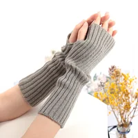 Long Fingerless Gloves Women Mitten Winter Arm Warmer Kawaii Knitted Sleeve Soft Girls Anime Clothes Punk Gothic Lolita Gloves - Image 6