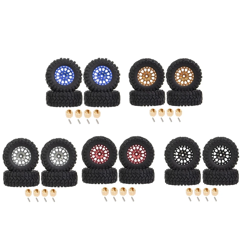 

4 шт. 62x24 мм, 1,2 дюйма, металлический замок, обод колеса, набор шин для радиоуправляемого гусеничного автомобиля 1/18 1/24, Axial SCX24, AX24, TRX4M, FCX24