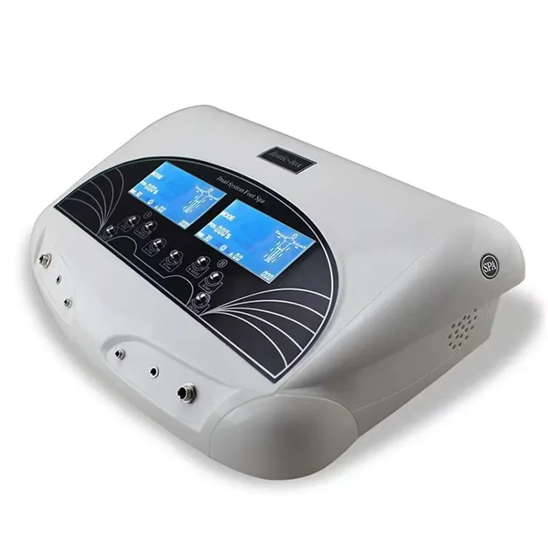 8802D Dual Ionic Detox Foot Bath SPA System Feet Electric Massager LCD Display Cell Detoxification Machine w/ 2 Arrays and Belts