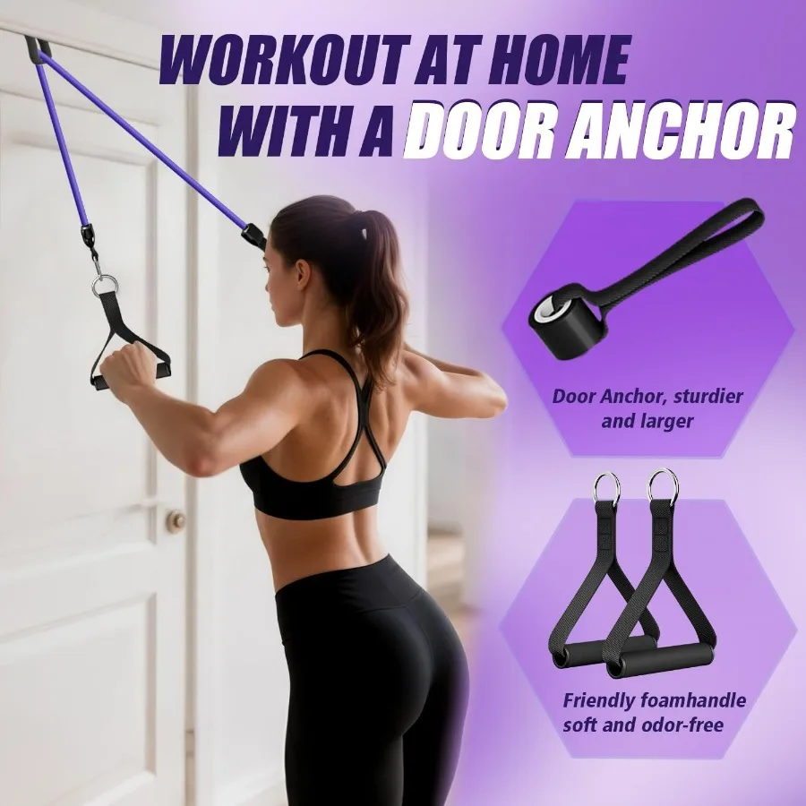 Resistance Bands, Exercise Bands，Resistance Bands for Working Out, Work Out Bands with Handles for Men and Women Fitness, Streng