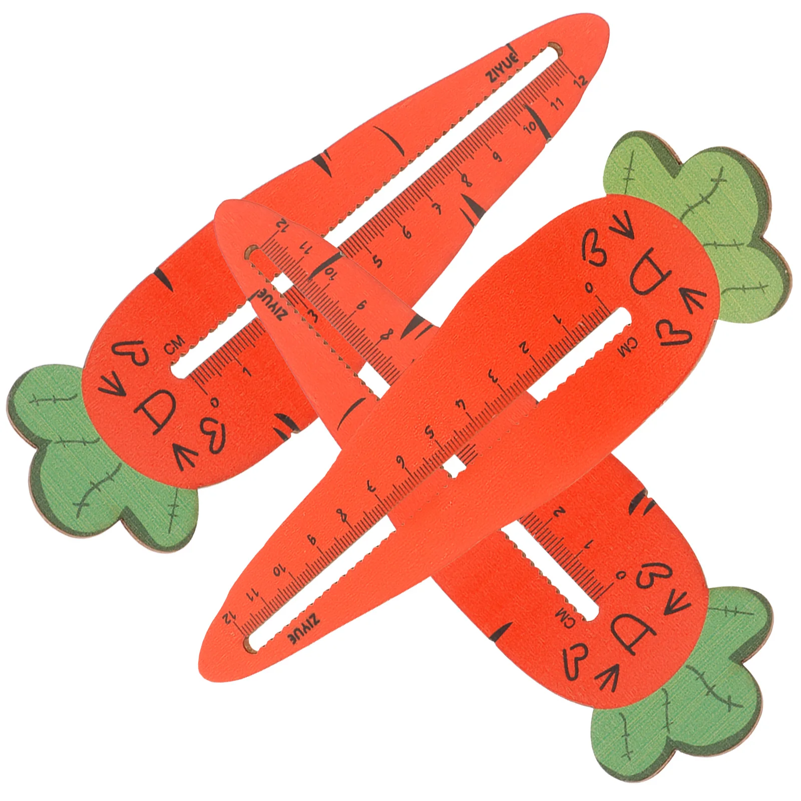 

Carrot Ruler Study Supplies Rulers Wave School Stationery Small Cartoon Straight Wooden Measuring Tape