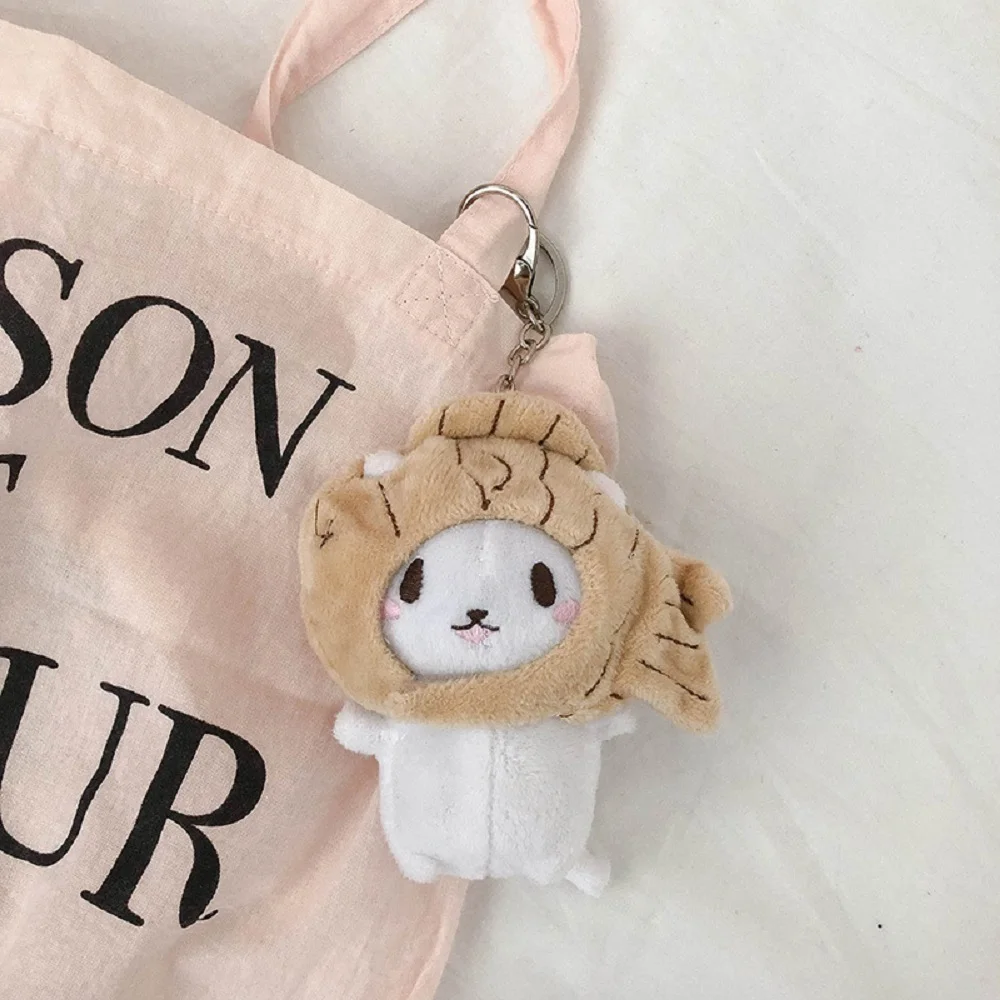 Fashion Jewelry Door Keyring Girls Kids Cute Doll Pendant Cat Plush Keychain Bag Pendant Key Chains Cat Snapper Keyrings