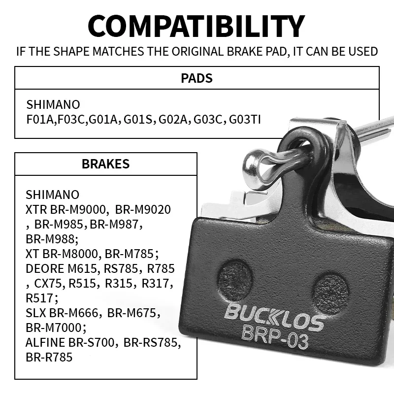 BUCKLOS Resin Disc Brake Pad For SHIMANO G01S Wear-resistant Hydraulic Brake Pads MTB Brake Pads for G03C G05S Cycling Parts 2
