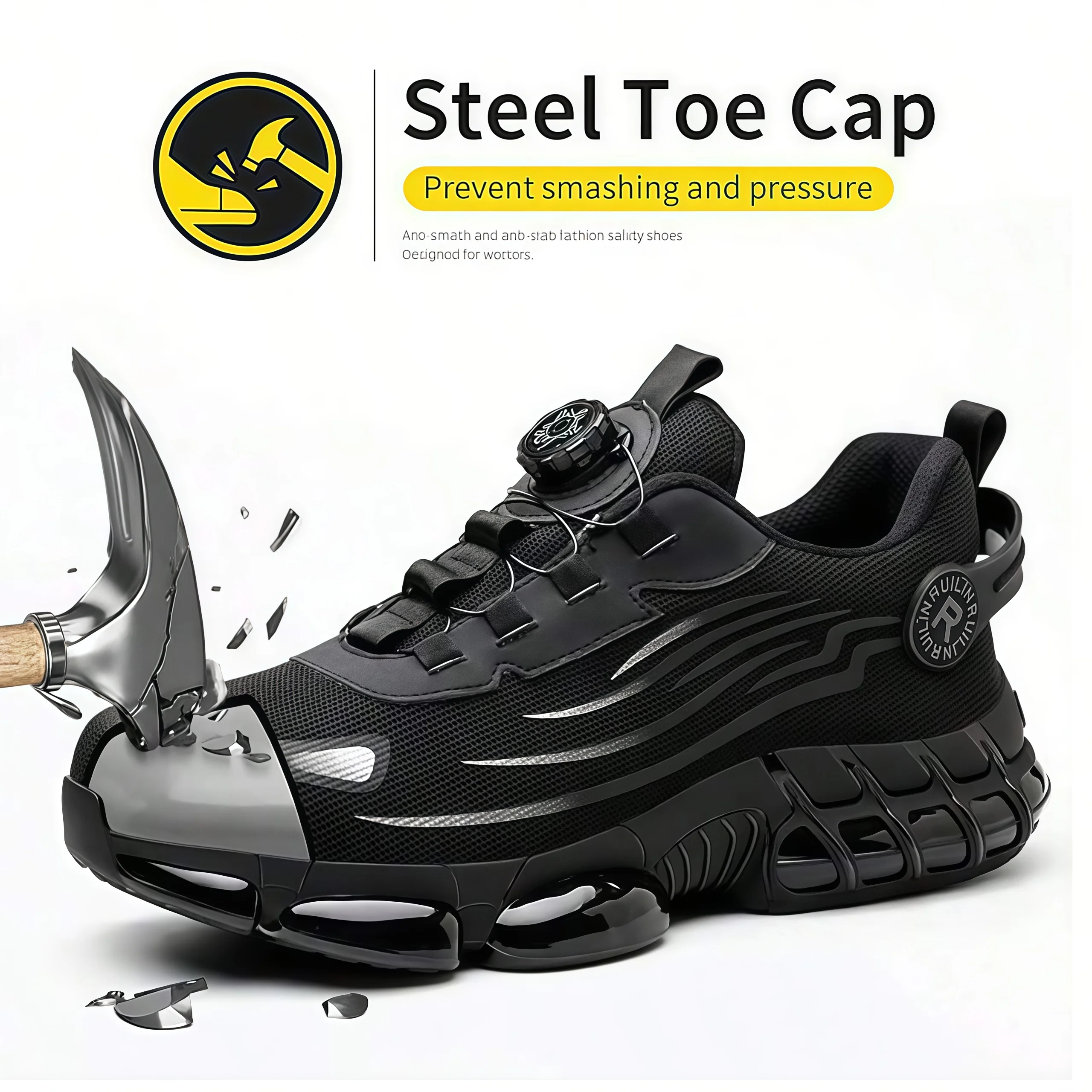 Indestructible Steel Toe Work Shoes for Men Women Rotating Button Safety Shoes Lightweight Construction Work Safety Shoes 2 Indestructible Steel Toe Work Shoes for Men Women Rotating Button Safety Shoes Lightweight Construction Work Safety Shoes 2
