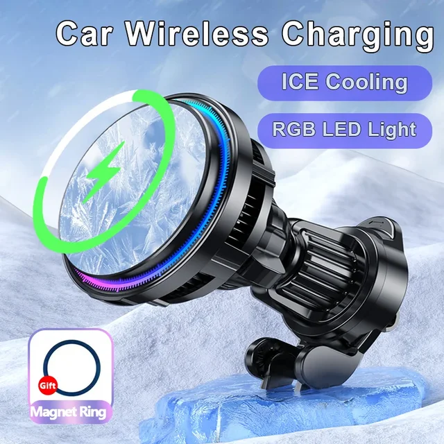 ice Cooling Magnetic Wireless Car Charger Stand for