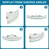 Hot Selling-Bathroom Shelves, Bathroom Glass Corner Shelf Triangle Wall Mounted ,Tempered Glass Shelf For Storing Shower Gel/Soa 4