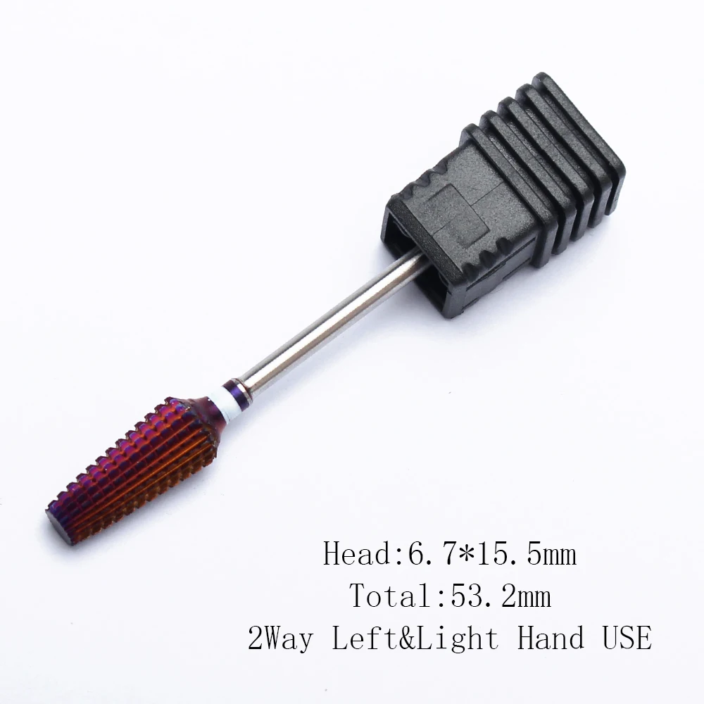 Purple 5-in-1 Tapered Carbide Nail Drill Bit for Manicure and Gel Acrylic Removal