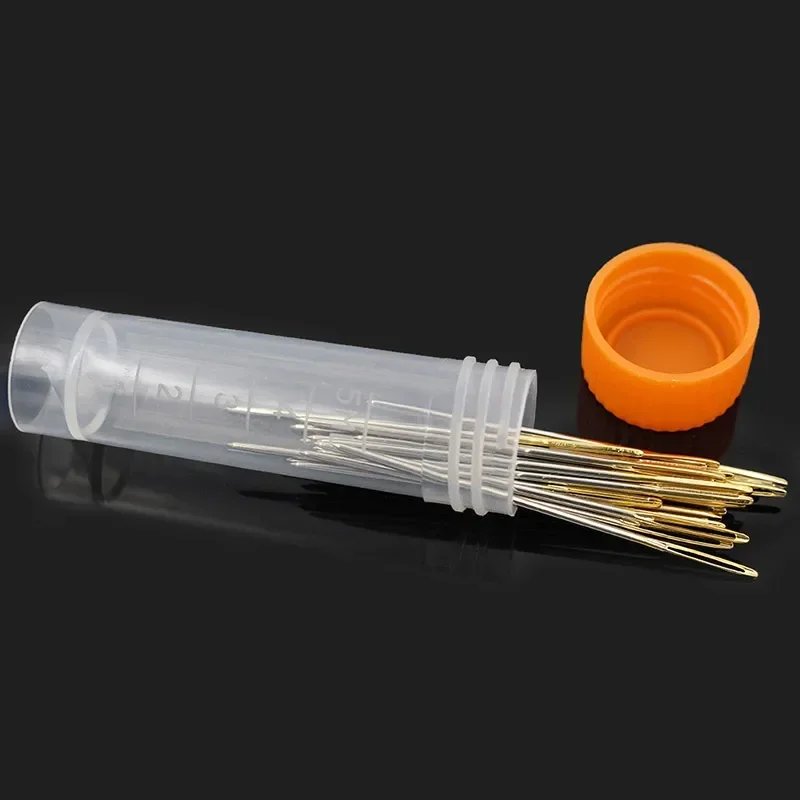 Leather sewing needles Round Head Blunt Pint Pointed Prism Sharp Tool for Embroidery Stitching Big Eye