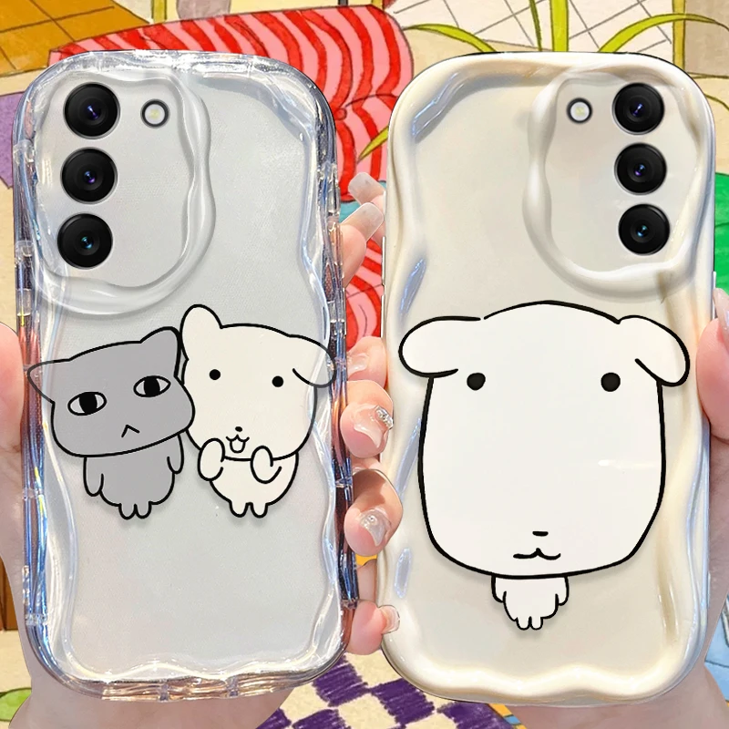 Chubby White Dog Face Protective Phone Case Cover