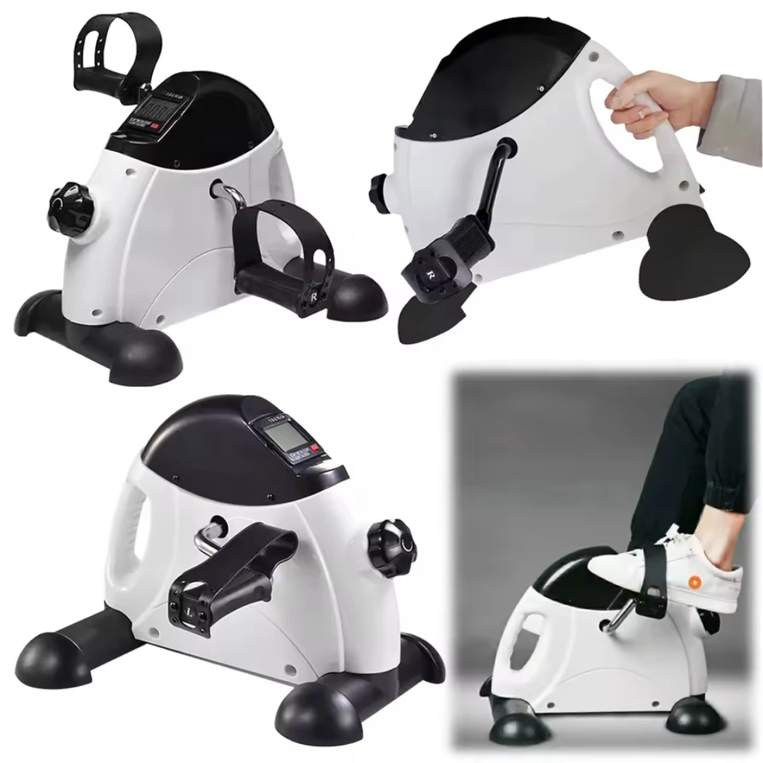 Mini Exercise Bike Arm and Leg Trainer Adjustable Foot Pedal Exercise Machine LCD Display Portable Pedal Trainer for Home Office exercise bike trainer