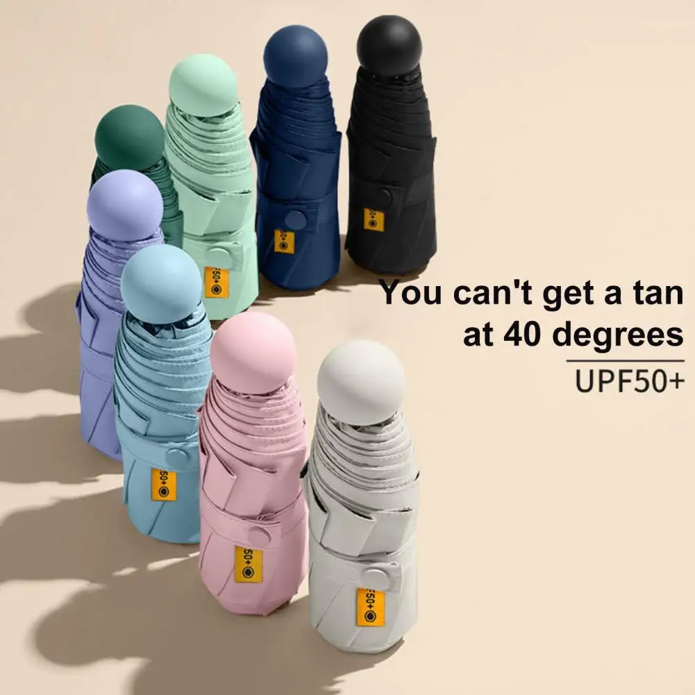 Travel Mini Umbrella Portable Sun Blocking UV Protection Windproof Lightweight Waterproof Folding Sun Rain Poc