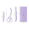 Karsyngirl 2/3Pcs Stainless Steel Eyebrow Trimmer Folding Eyebrow Trimming Suit Eyebrow Clipper Comb Tweezers Makeup Tools 5