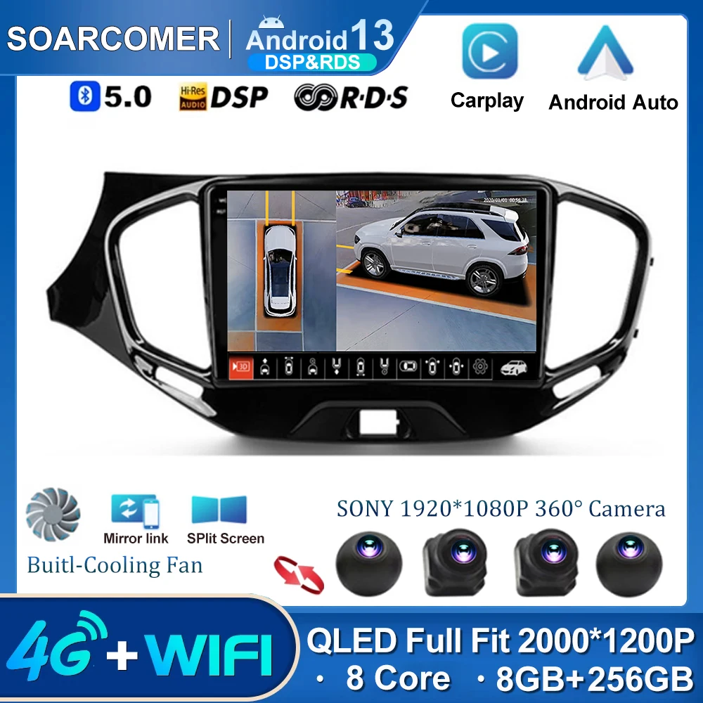 

Android 13 Car Radio For LADA Vesta Cross Sport 2015 - 2020 2Din Carplay Wireless Navigatio 360 BT SWC Multimedia DSP NO DVD