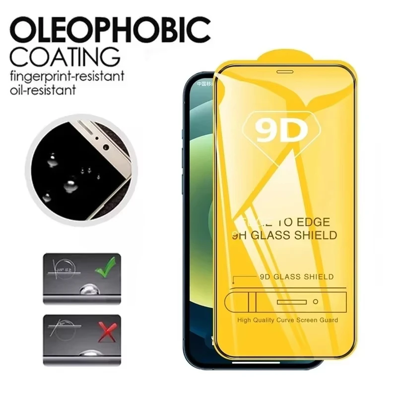 Premium 9D HD Full Cover Tempered Glass Screen Protector - 1 to 5 Pack