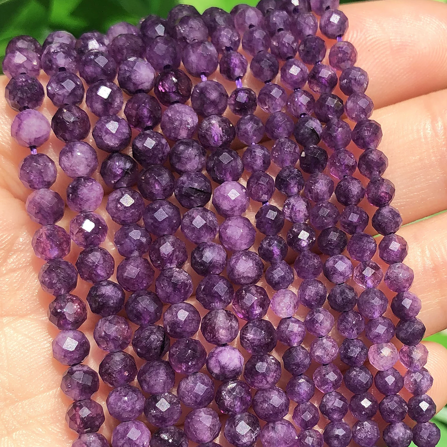Natural 3mm 4mm Faceted Amethyst Round Tiny Beads Diy Loose