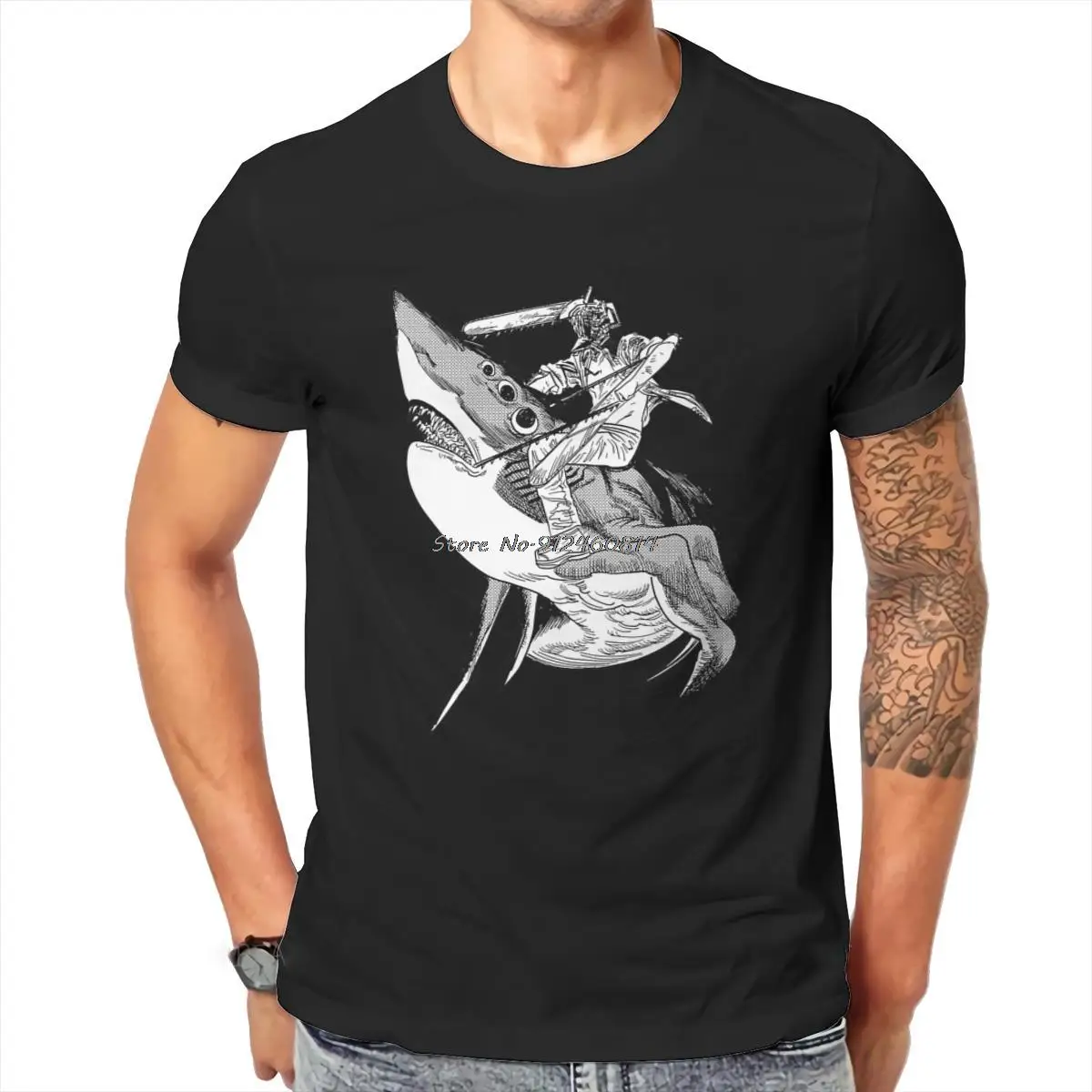 

Chainsaw Man Denji Manga Warrior Tshirt High Quality Graphic Men Classic Grunge Summer Men's Clothes Cotton Harajuku T Shirt