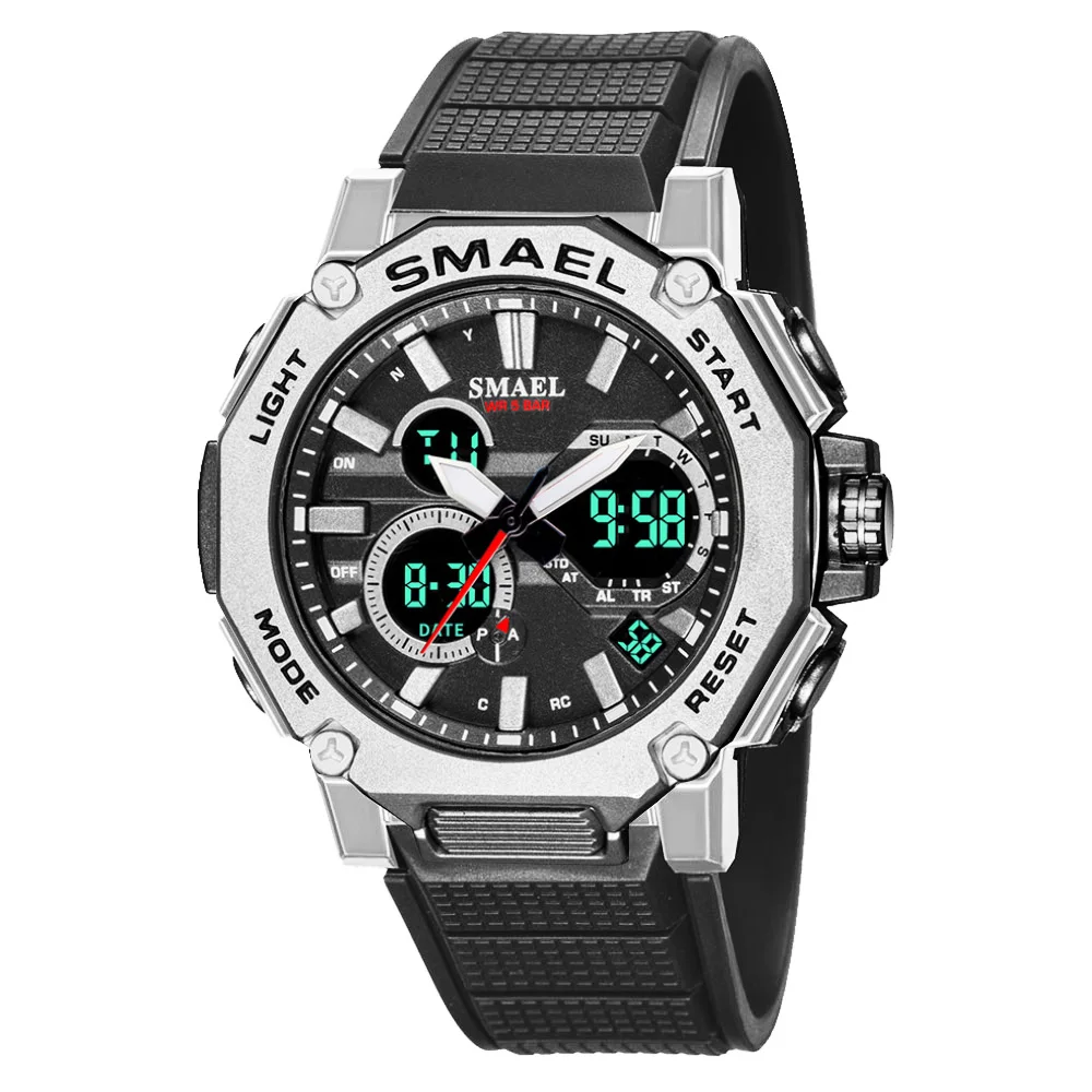 2023 New Top Brand Men Military Sports Watches 50M Waterproof Dual Display Quartz Watch Chronogra