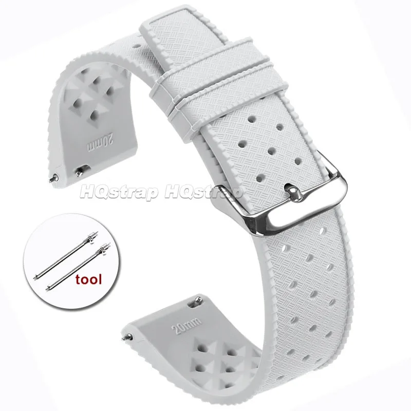 Breathable Waterproof Silicone Sport Watch Strap - Multi-Color Replacement Band