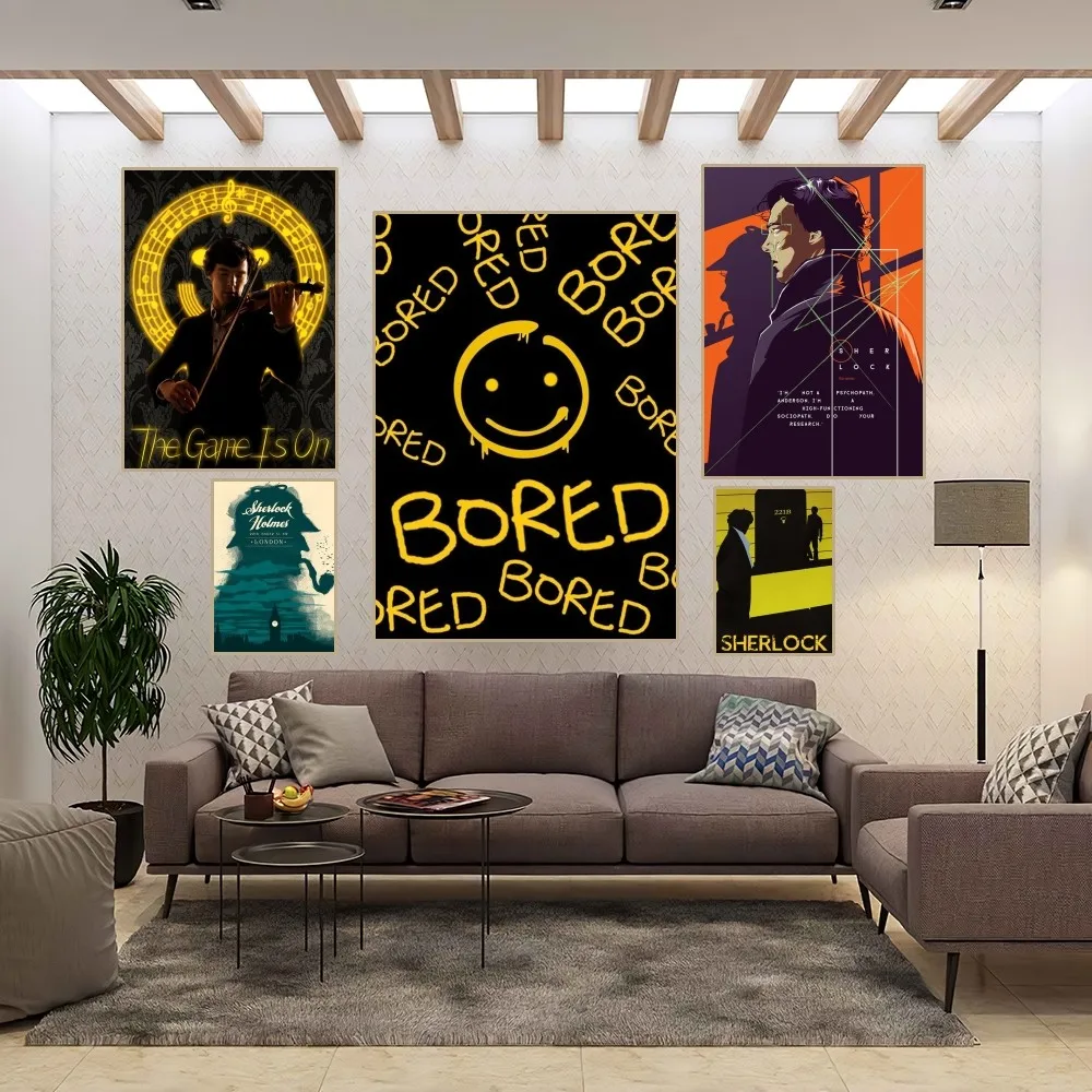 221B S-Sherlock H-Holmes Poster Home Room Decor Estetica Art Wall Painting Stickers