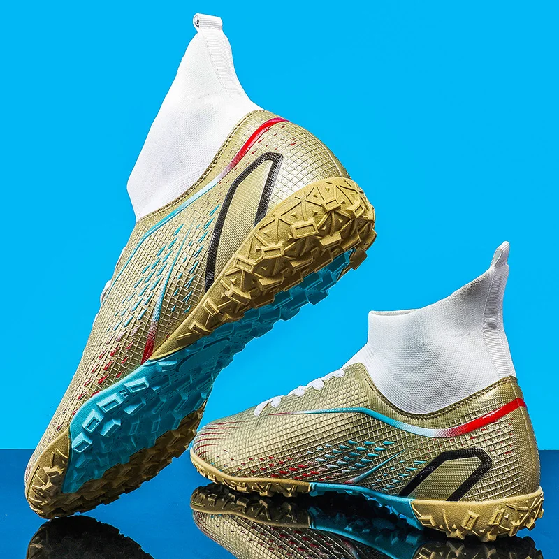 Professional Men's High Ankle Football Boots - Advanced Outdoor Soccer Cleats 2023 Edition