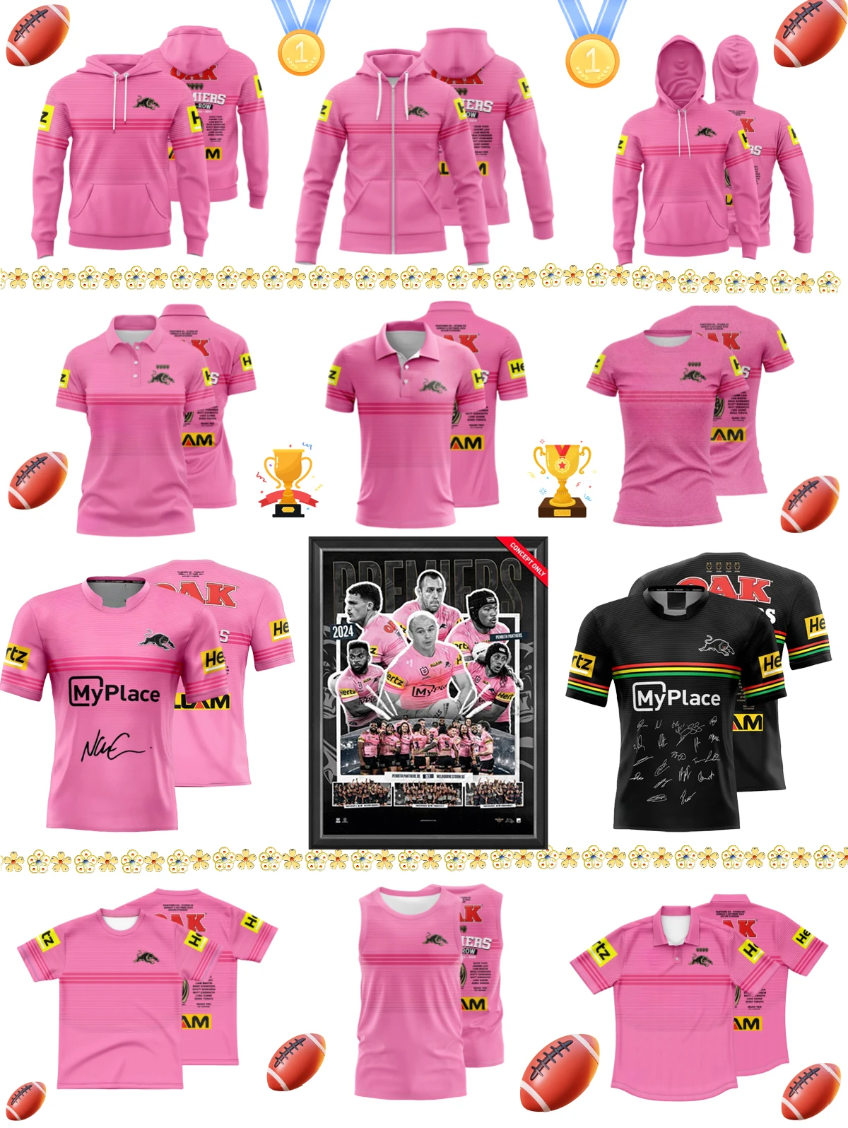 Black Panthers-Rugby debut/Championship/New/Multi piece/High quality rugby jerseys/Home and away games/Customized