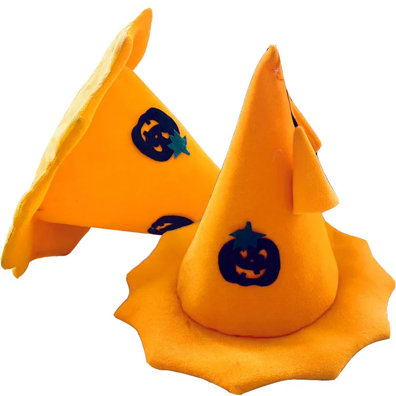 

Children Dress Up Props Halloween Hat Decorations Show Adult Pumpkin Hat Wizard Witch Hat Decorative Headdress