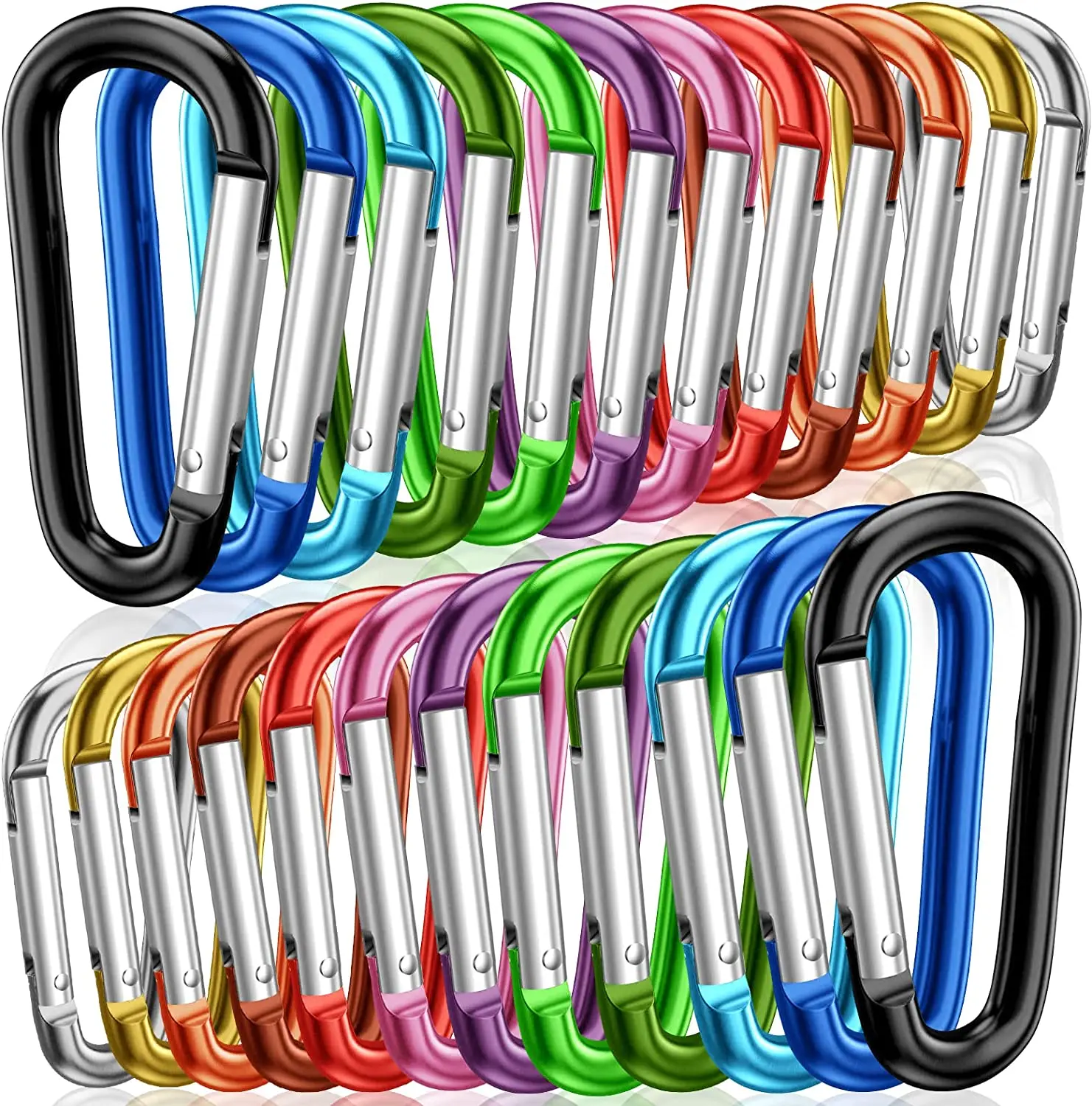 Mini Carabiners Clips Aluminum D Ring Metal Carabiners Keychain Spring