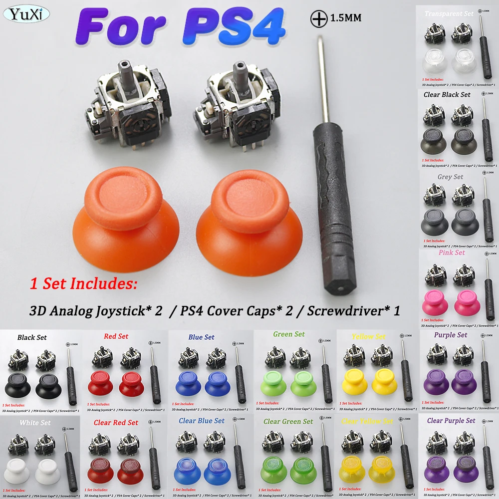 Per Controller Ps4 3D Analog Joystick Stick Sensor Module Potenziometro E Thumb Sticks Cover Caps & Tool Set Per Playstation 4