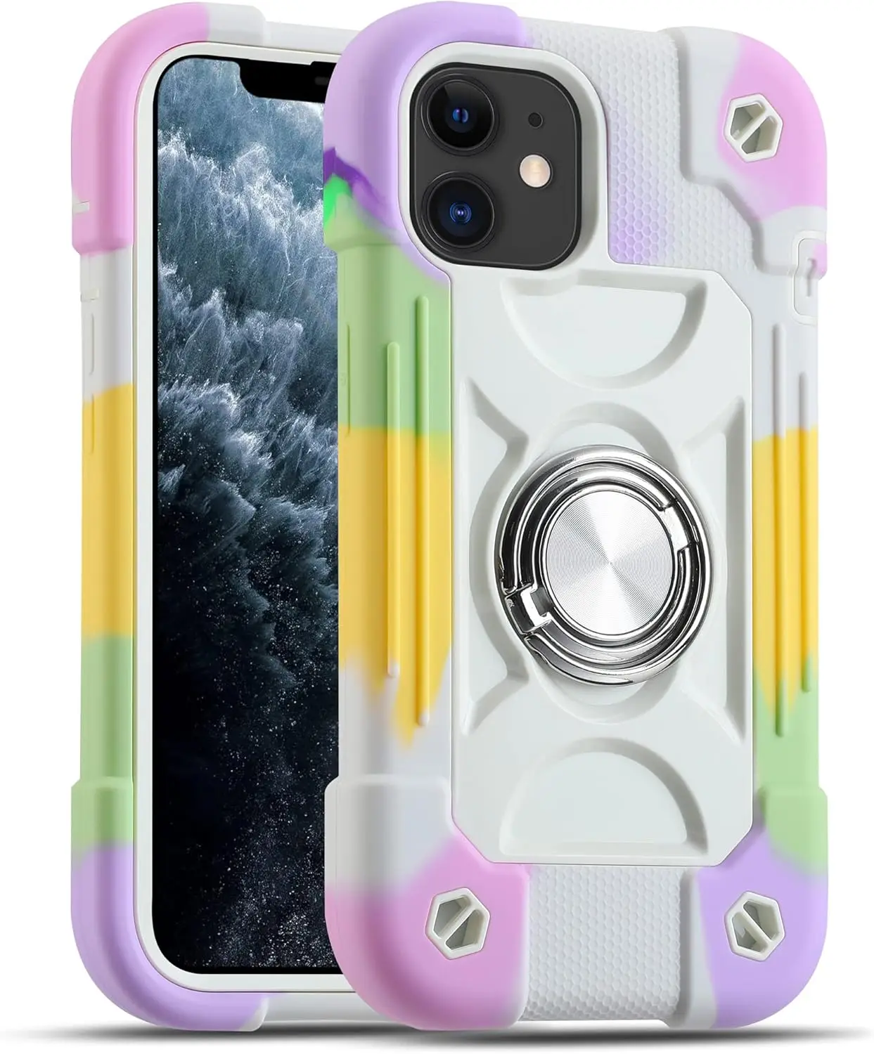 Luxury Heavy Duty Ring Holder Lanyard Phone Case - Armor Cover
