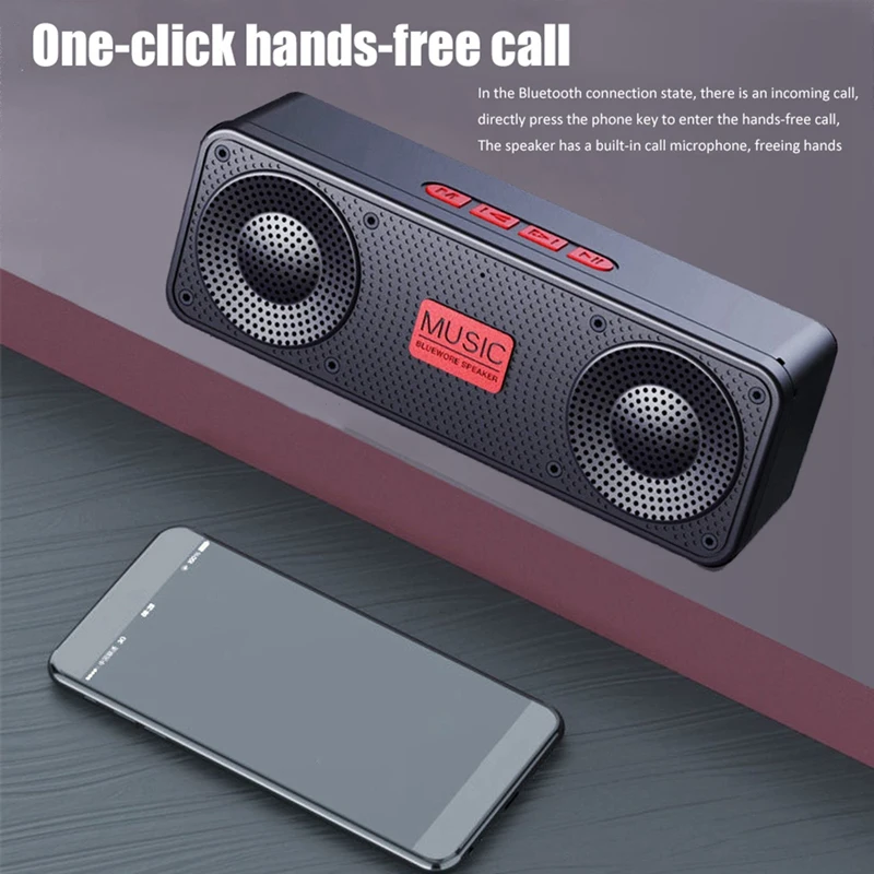 Portable FM Radio Bluetooth 5.0 TWS Speaker MP3 Player