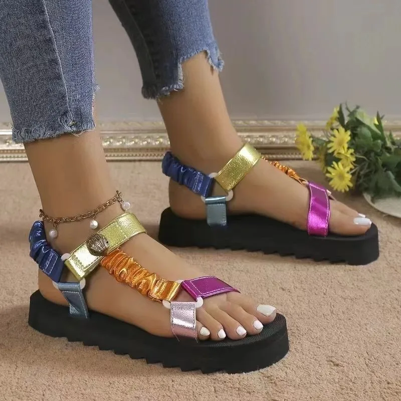 Summer Flat Women's Shoes Hemp Rope Set Foot Beach Sandals Outdoor All-match Casual Slippers Large Size Women Sandals women sandals women flats comfortable sandals