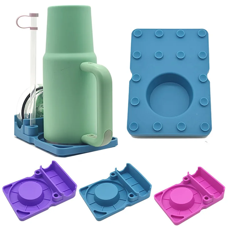 Owala Scolapiatti Per Bottiglie E Tazze In Silicone - Asciuga Bottiglie Stanley E Accessori, Con Ventose Antiscivolo, Blu E Rosa