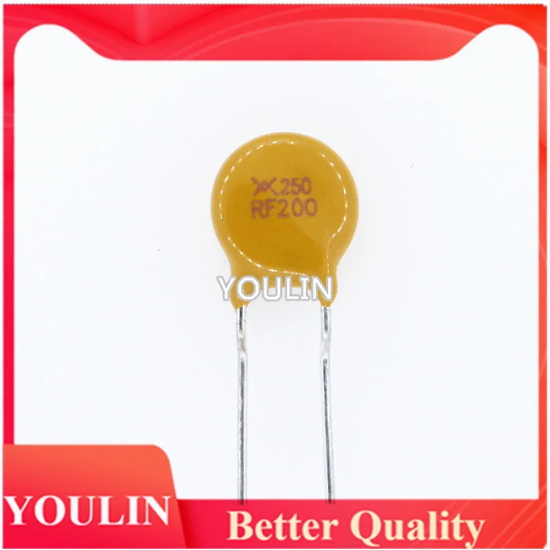 Новинка 100 шт., встроенный Печатный RF200 PPTC самовосстанавливающийся предохранитель в А, заменяет фотоэлемент