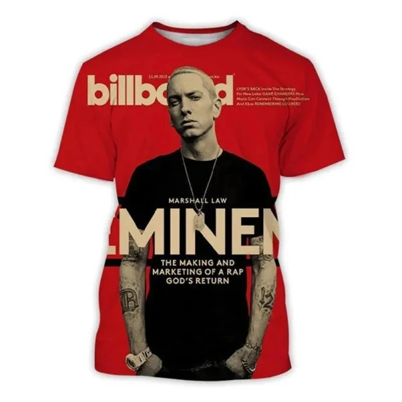 Eminem 3D Print Short Sleeve Hip Hop T Shirt