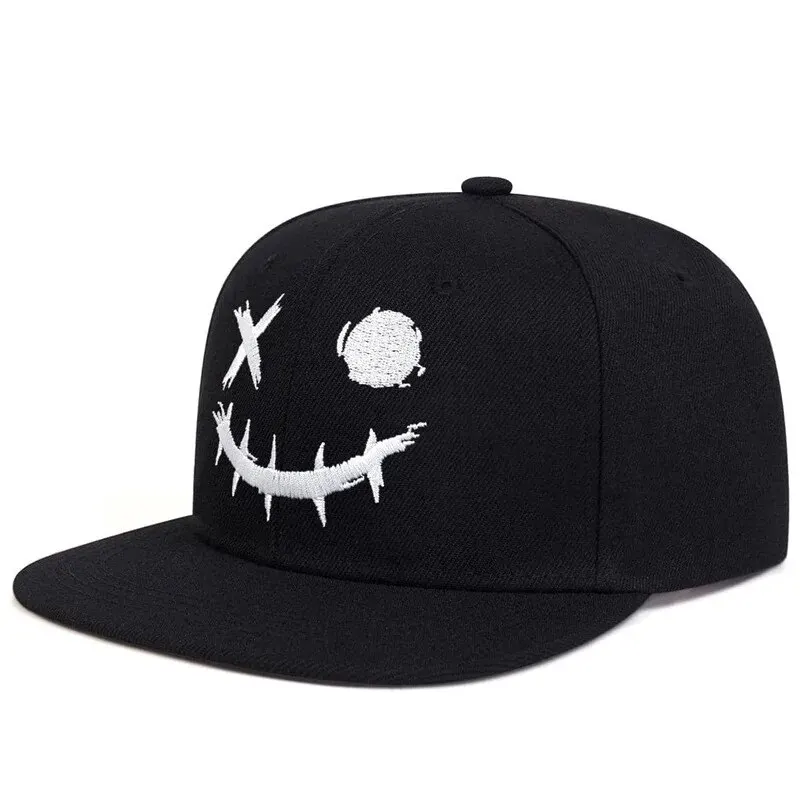 Unisex XO Smiling Face Embroidery Hip-hop Hats Outdoor Adjustable Casual Baseball Caps Sunscreen Hat - Image 3