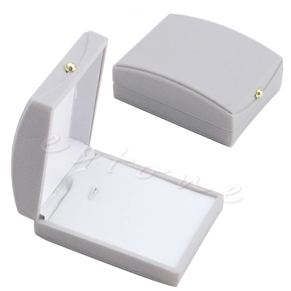 

Luxury New Flock for Case Jewelry Ring Earring Necklace Pendant Box Gift