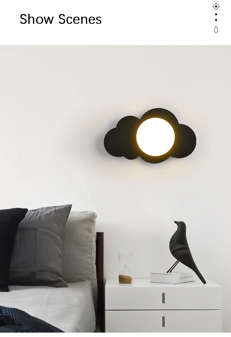 Description Picture 3 of itemSimple Modern Bedroom Bed Wall Lamp Living Room Background Wall Lamp Hotel Corridor Decoration Wall Lamp Cloud Shape Wall Lamp